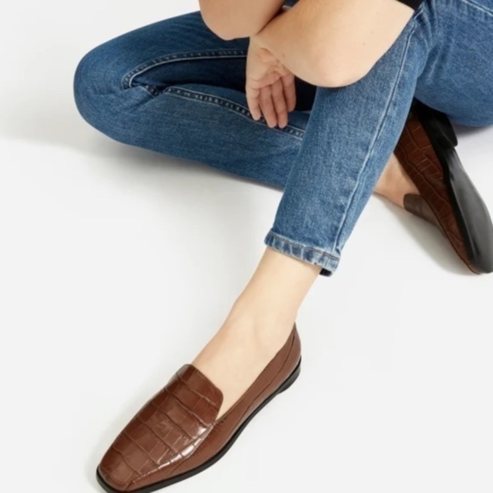 Everlane 90's Loafers in Brown Croc sz 9.5